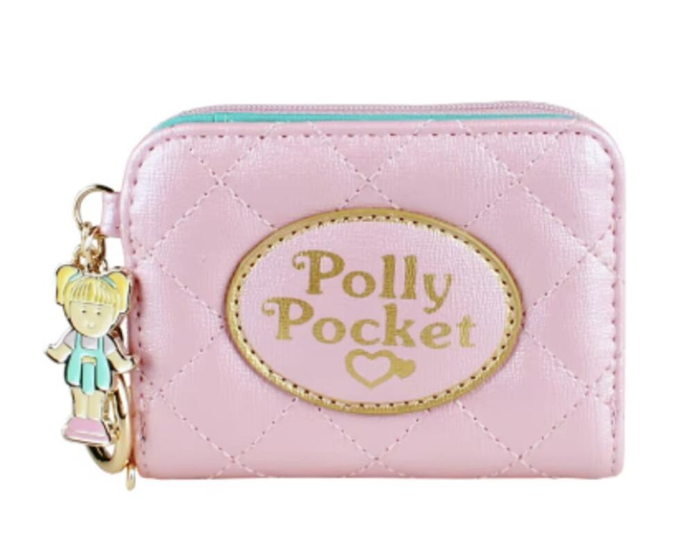 Polly Pocket, Zip-Closure, Bifold Wallet, Pink/Blue Vegan Leather - New
